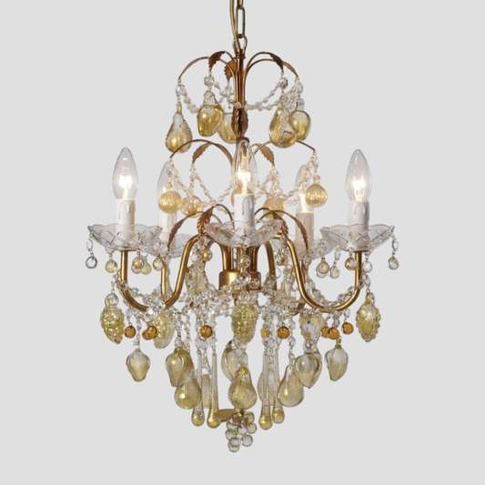 murano glass chandelier with gold glass ornaments