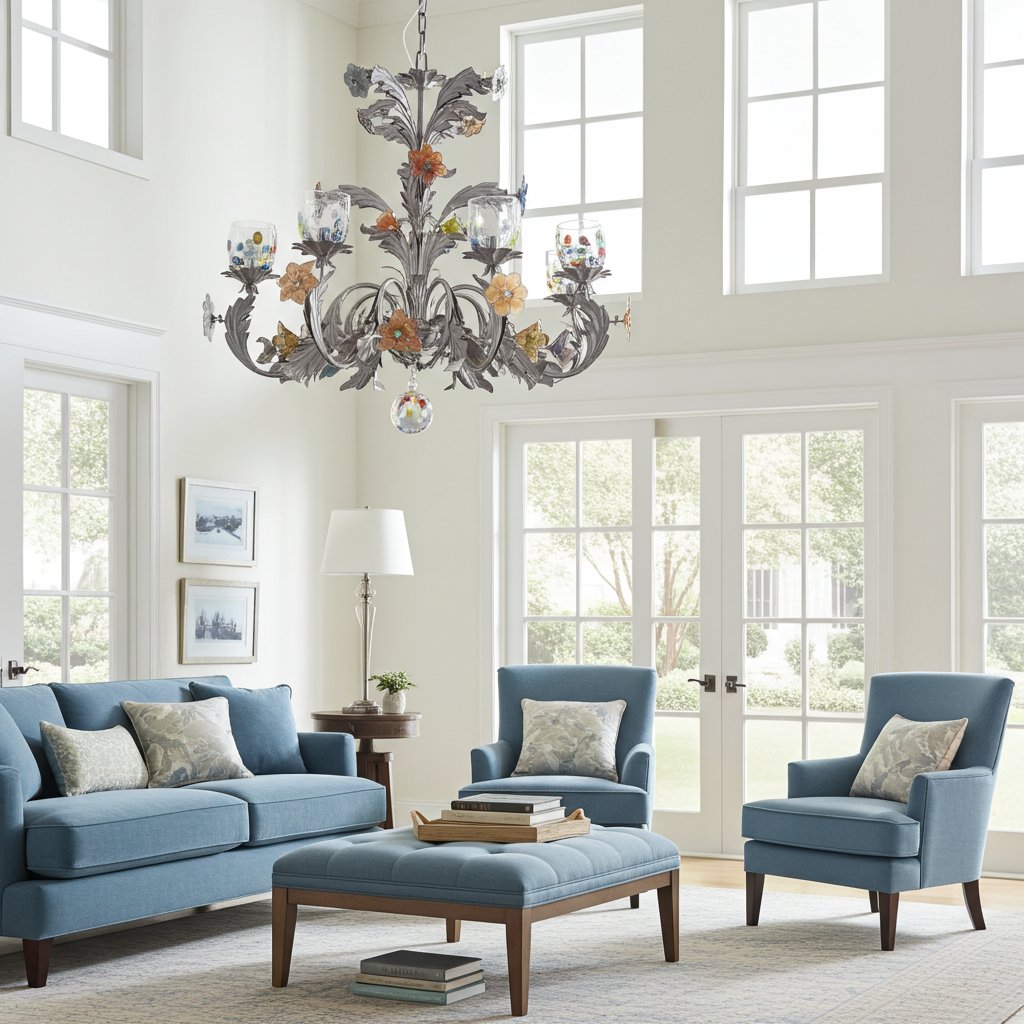 Blossom & Murrina Chandelier in Silver