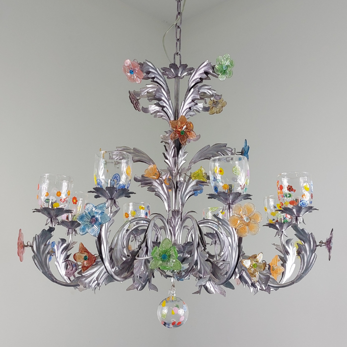 Blossom & Murrina Chandelier in Silver