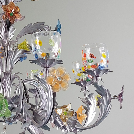 Blossom & Murrina Chandelier in Silver
