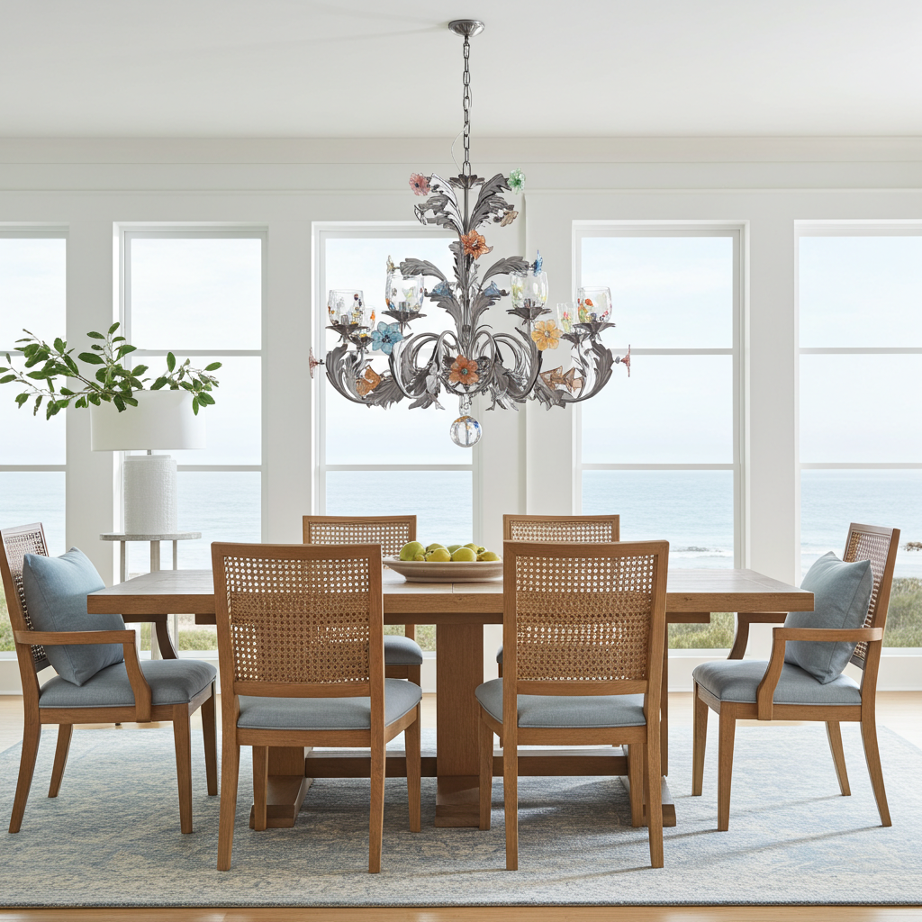 Blossom & Murrina Chandelier in Silver